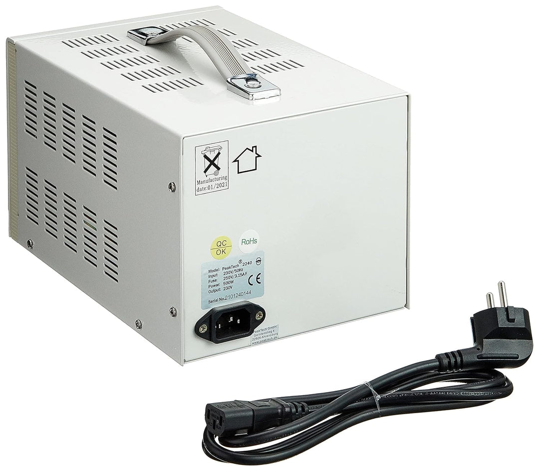 Peak Tech P 2240 – Trenntransformator, Schutzklasse 1, 230 V, 500 W - 160 x 125 x 235 mm & P 6227 –