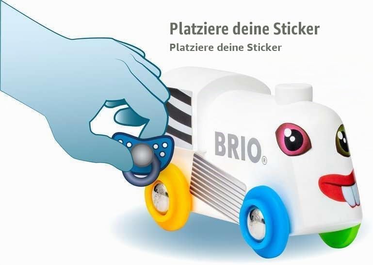 BRIO World 33979 Sticker Lokomotive - Holz-Eisenbahn zum Bekleben mit vielen tollen Motiven auf wied