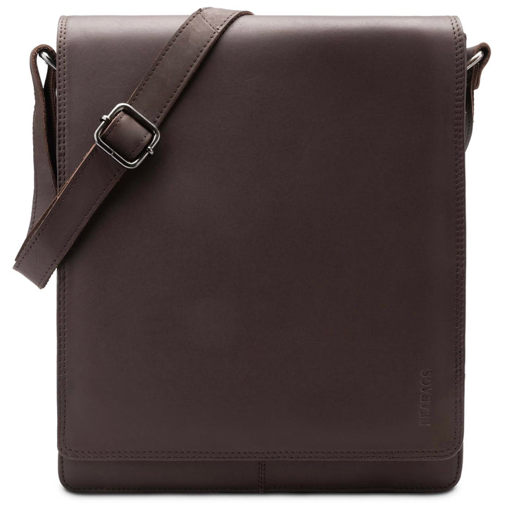 LEABAGS Leder Umhängetasche Herren &amp; Damen I Echtleder Laptoptasche bis 13 Zoll I Messenger Bag mit