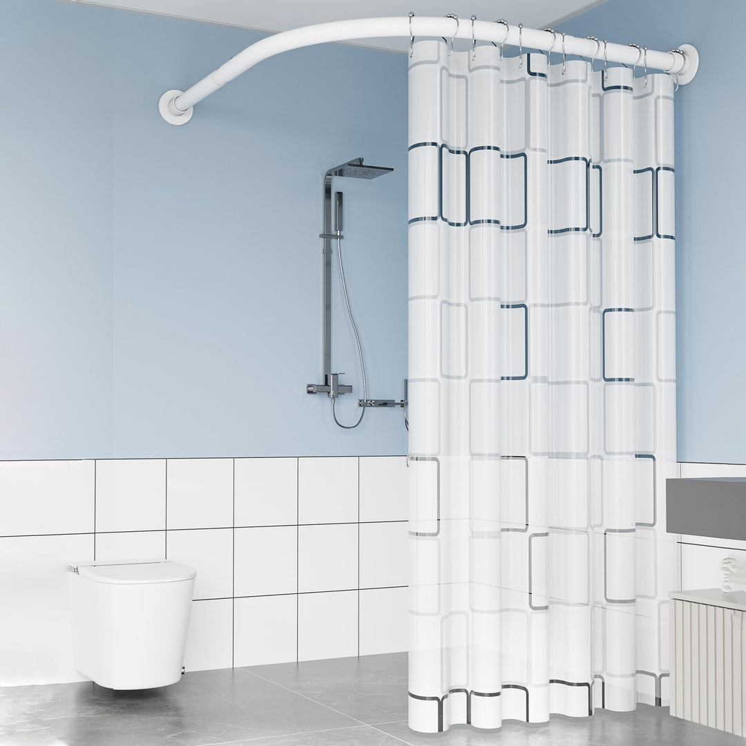 Viertelkreis Duschvorhangstange, Verstellbar Eck-Duschvorhangstange Edelstahl L-förmig, Für Badezimm