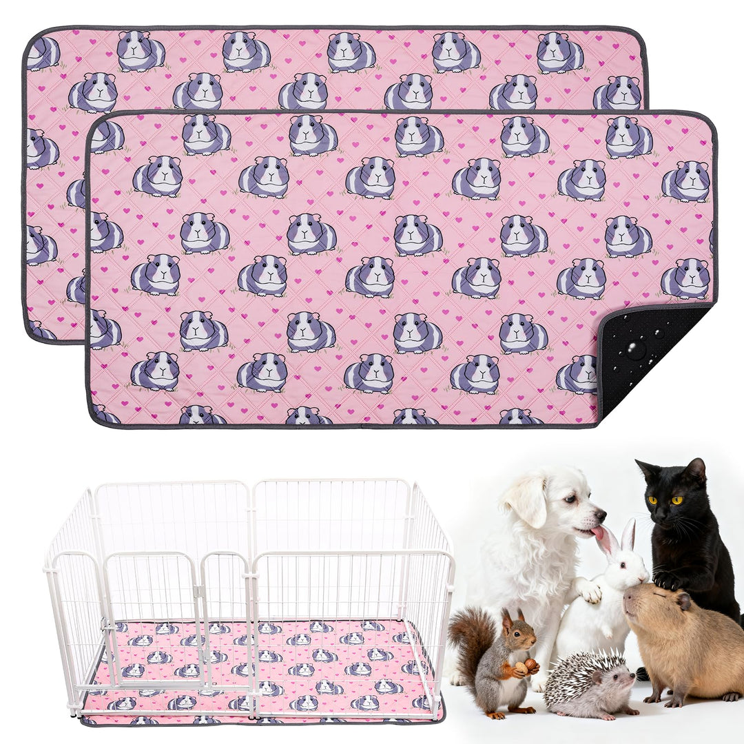 2 Stück PIPI Pads 120x60cm für Meerschweinchen, wasserdichte &amp; rutschfeste Unterlage mit 4 Lagen, su