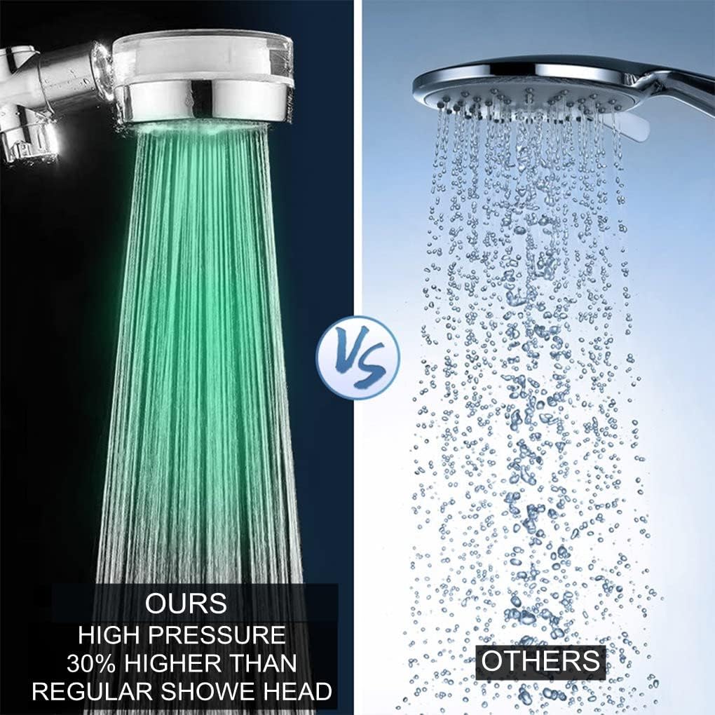 LED Duschkopf mit Farbwechsel, LED Handbrause 7 Farben Licht Automatische, Duschkopf mit Licht, Wass