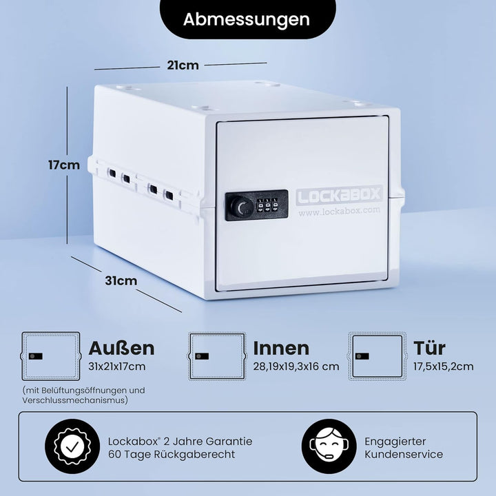 Lockabox One™ | Kompakte Abschliessbare Box aus Polycarbonat mit Zahlenschloss für mehr Sicherheit z