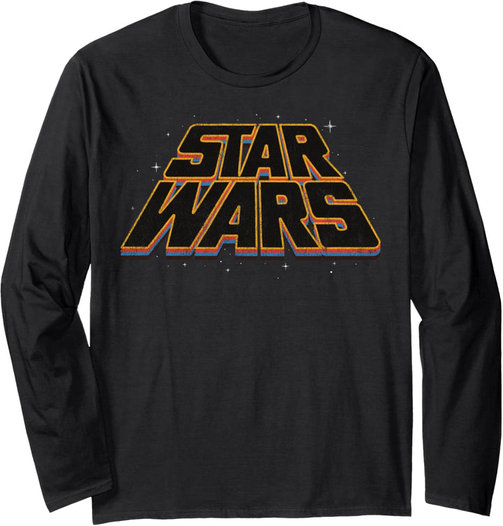 Star Wars Retro Distressed Streched Logo Langarmshirt