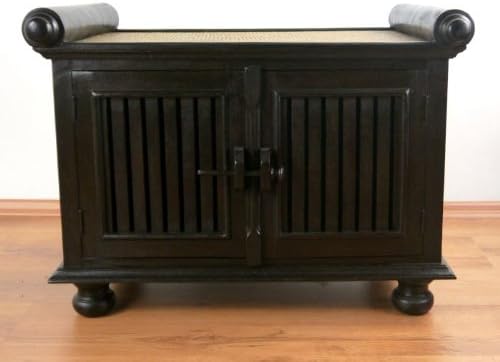 livasia Rattansideboard TV-Bank HiFi-Sideboard asiatische Phono Möbel Sitzbank (klein), klein