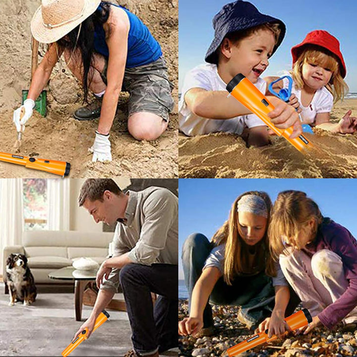 Homealexa Tragbar Metallsuchgerät, Metall PinPointer IP66 Wasserdichter mit eingebautem LED Indicato