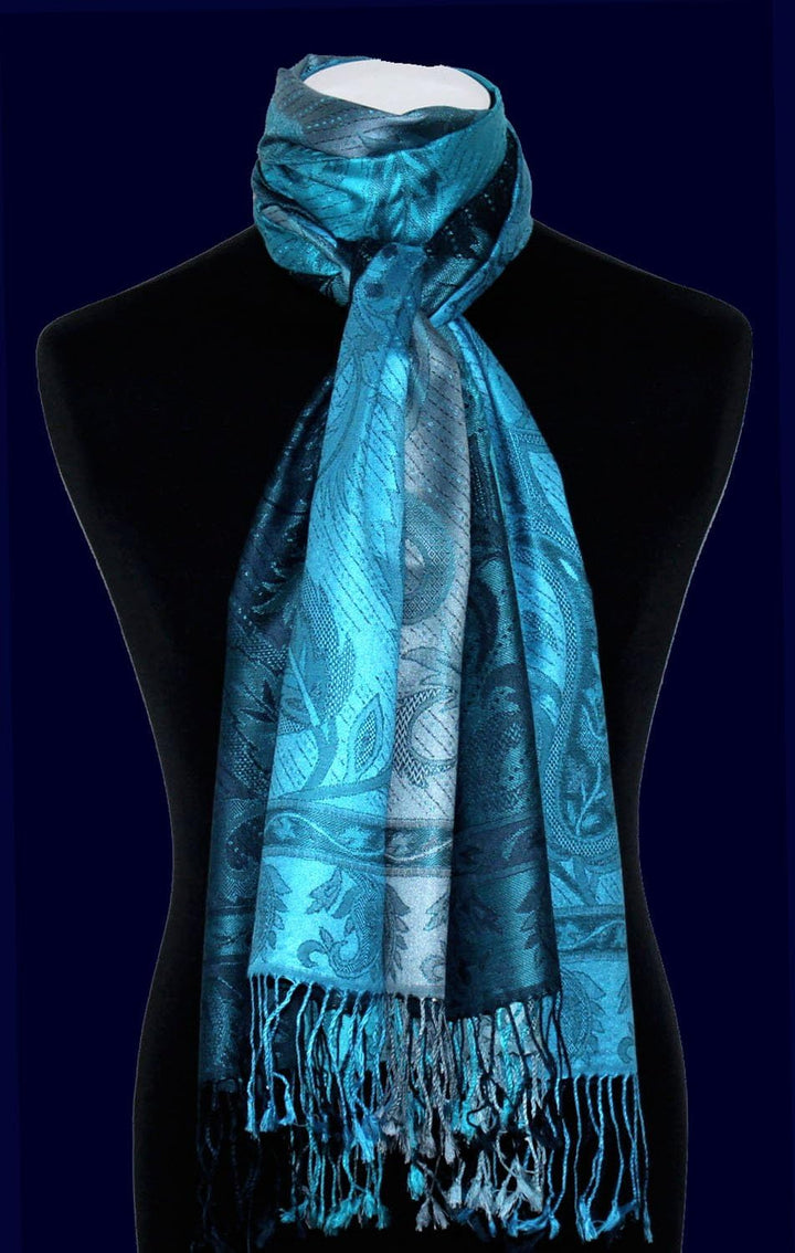 Lorenzo Cana Luxus Pashmina Damenschal Schaltuch jacquardgewebt 100% Seide 70 cm x 190 cm Paisleymus