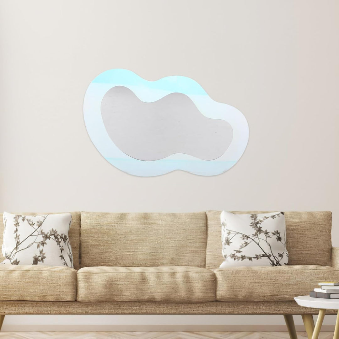 MUCKLILY Schillernder Acrylspiegel Wolkenförmiger Spiegel An Der Wand Montierter Wolkenspiegel Unreg