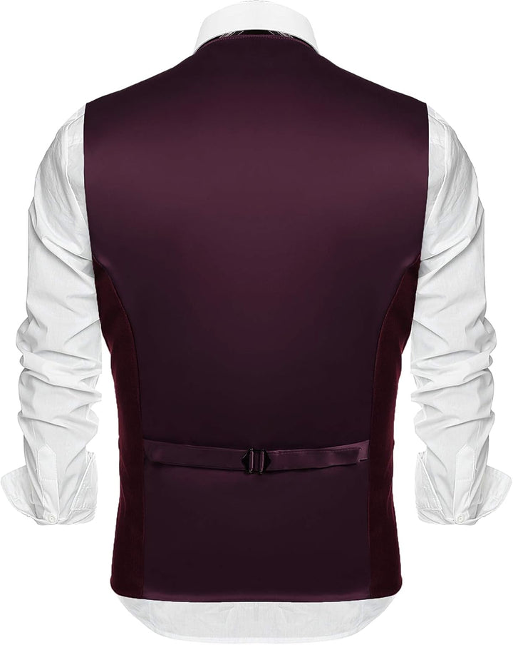 COOFANDY Herren Western Weste Herren Anzug Weste V-Ausschnitt ärmellose Westen Slim Fit Anzug Busine