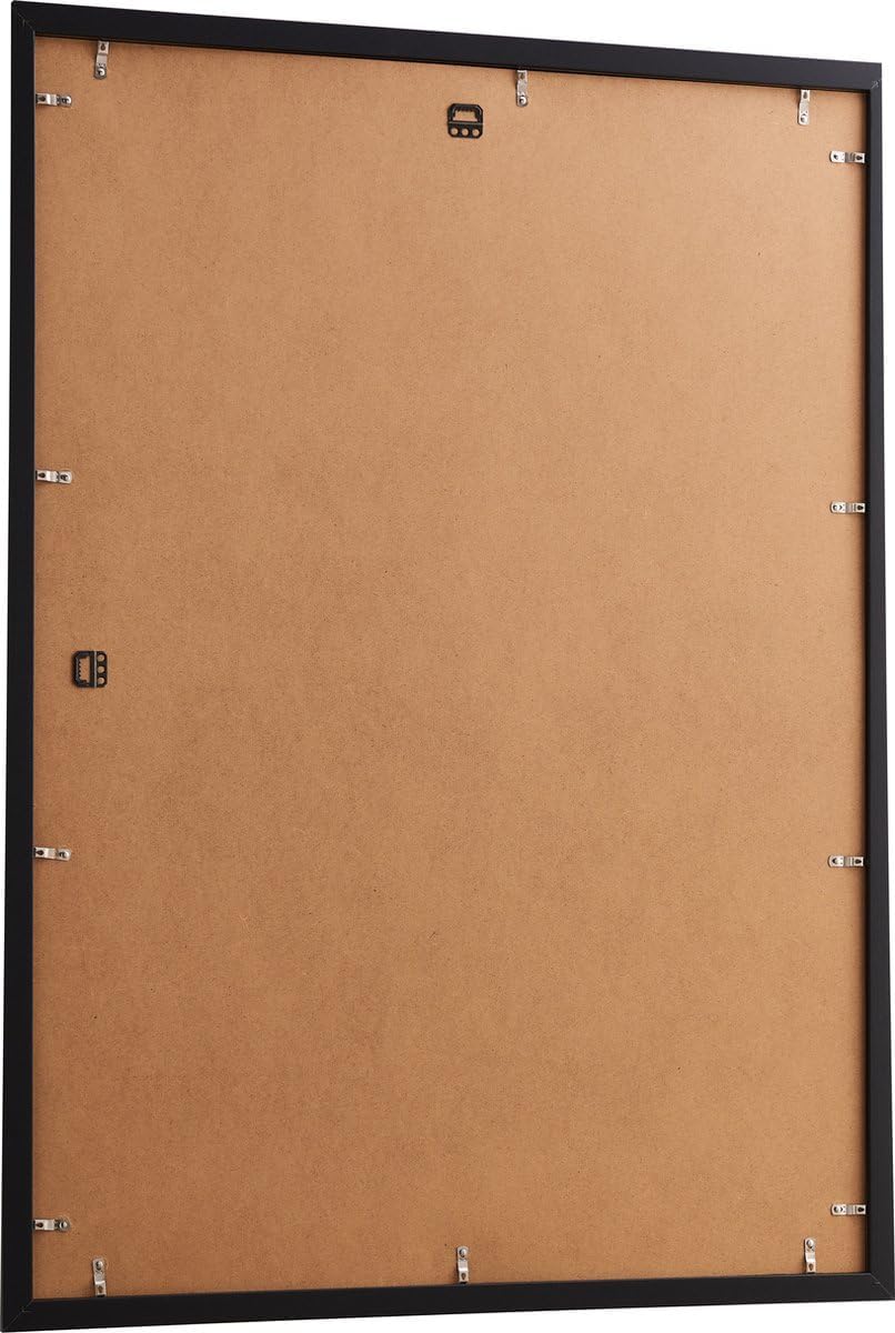ACAZA A1 Bilderrahmen 59,4x84 cm Format Din A1 Schwarz, MDF Holz mit bruchsicherem Acrylglas, für Ph
