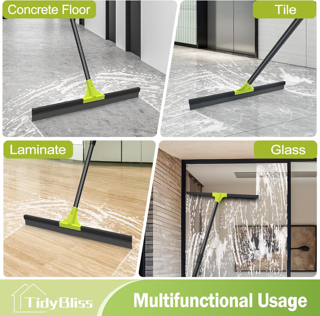 TidyBliss Wasserschieber Bodenabzieher 60 cm, Wasser Abzieher Boden mit Teleskopisc Stiel 158 cm, Wa