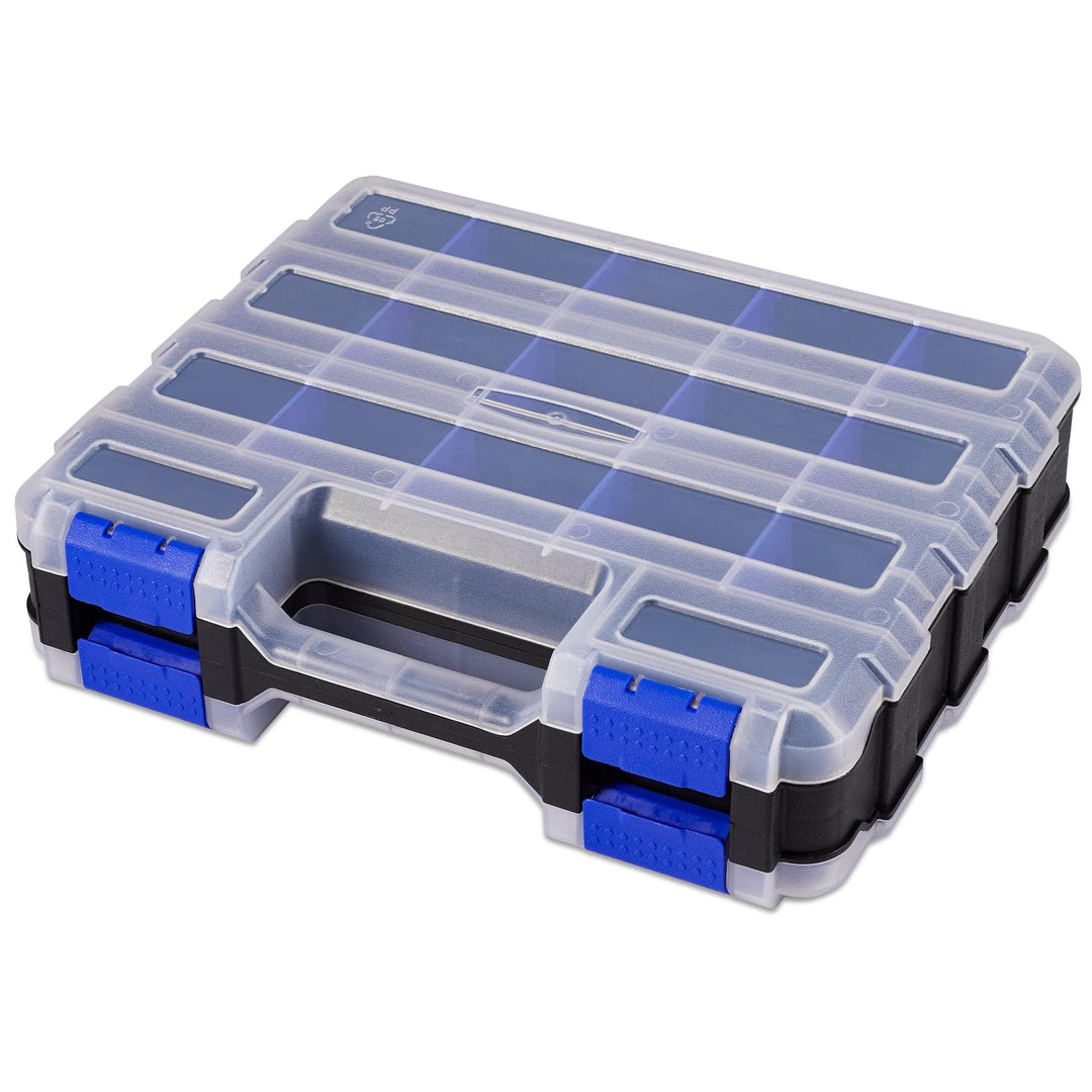 AIDY-PRO Schrauben Sortierbox 34 Fächer Kleinteile Organizer mit Fächern, Zweiseitig Schraubenbox Au