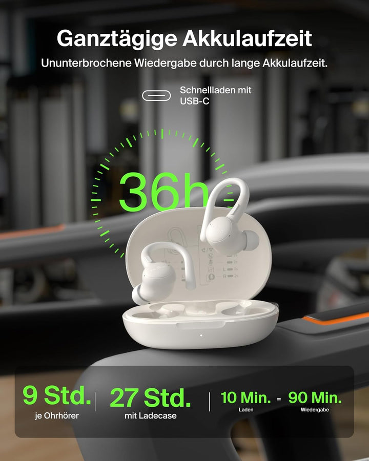 Belkin SoundForm ActiveFit In Ear Kopfhörer Kabellos Bluetooth mit Mikrofon, Schnellladen mit USB-C,