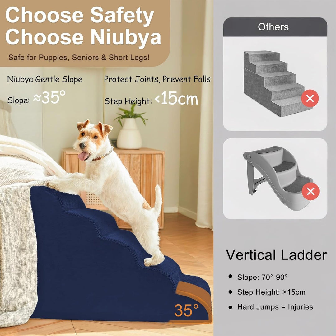 Niubya Hundetreppe für Kleine Hunde, H62 cm, für Katzentreppe Hundetreppe Bett und Sofa, ältere und