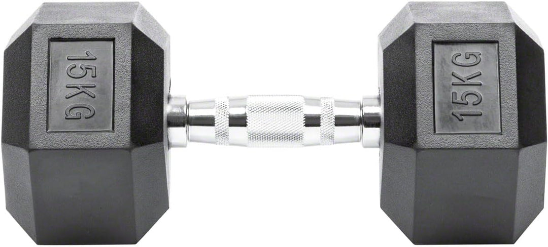 Sport-Tec Hex Kompakthantel aus Gummi, Stück, 1-30 kg Hexagon-Hantel, Krafttraining, Fitness Hantel,