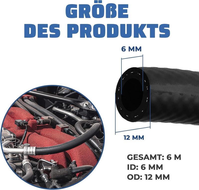 6M Benzinschlauch 6mm Innendurchmesser Kraftstoffschlauch Kraftstoffleitung Ölschlauch Dieselschlauc