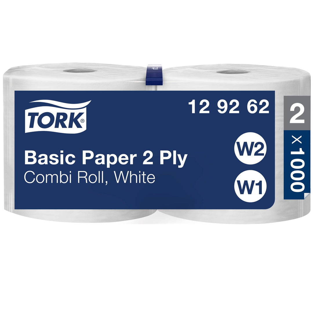 Tork 129262 Standard Papierwischtücher für W1 Bodenständer- und Wandhalter-System &amp; W2 Innenabrollun
