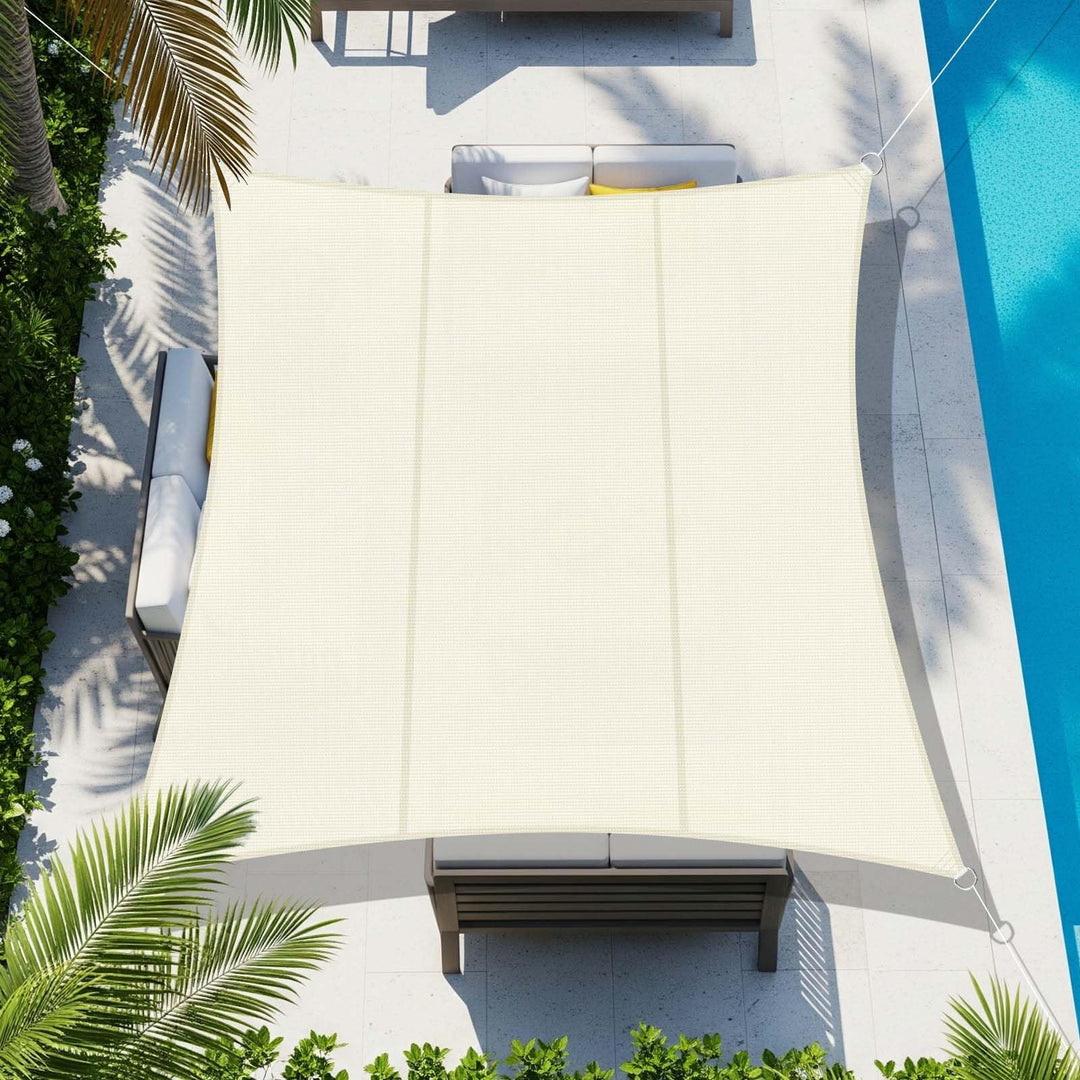 COOL AREA Sonnensegel Wasserdichtes Rechteck 4x4m UV-Block Wetterbeständig für Terrasse Garten Hinte