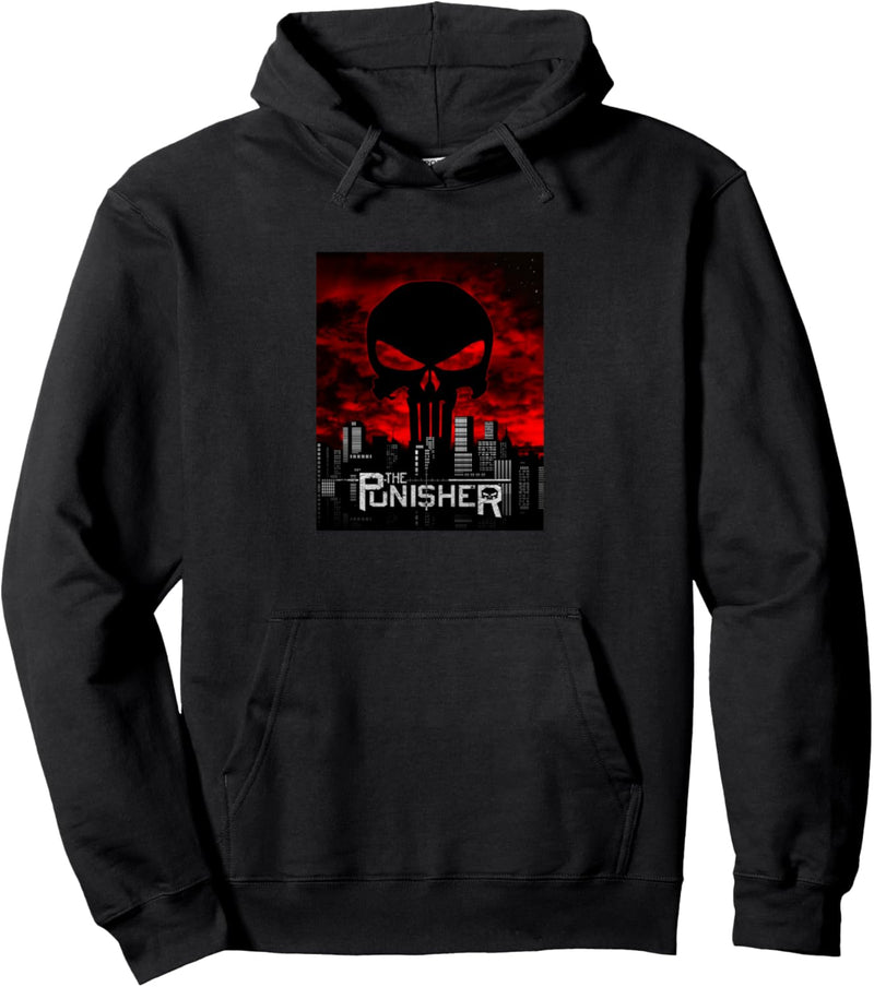 Marvel The Punisher Skyline Cityscape Skull Pullover Hoodie