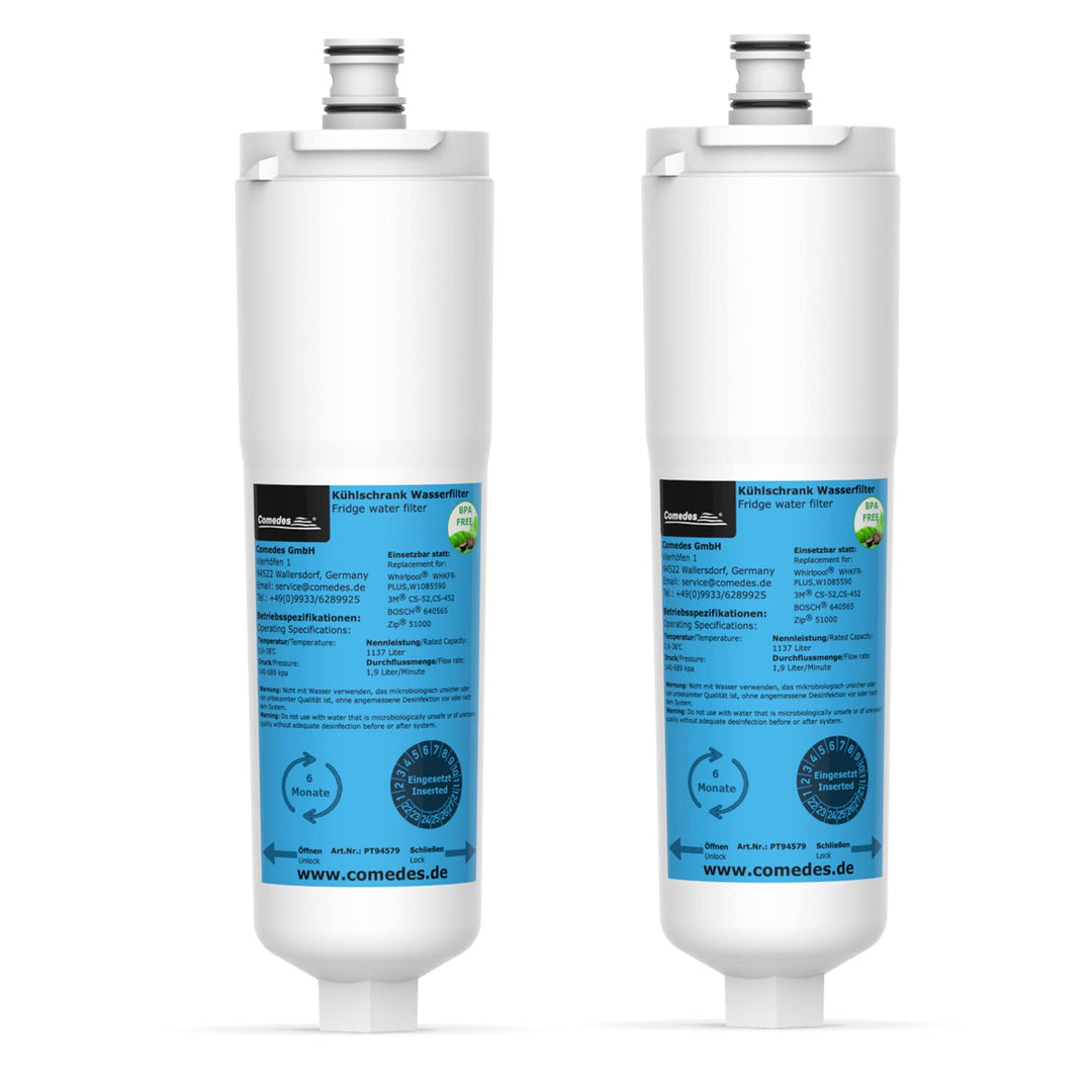 Comedes Wasserfilter für, Ersatz für Bosch 3M CS-52, Whirlpool WHKFR-PLUS, kompatibel mit Bosch, Sie