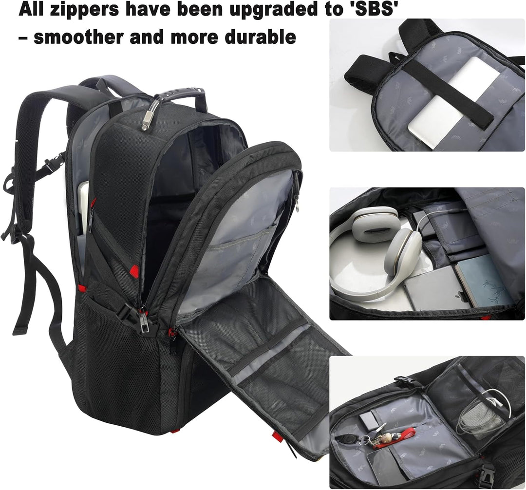 YAMTION Rucksack Herren Gross mit Schuhfach und 18,4 Zoll Laptopfach für Arbeit,Wasserdichter Sportr