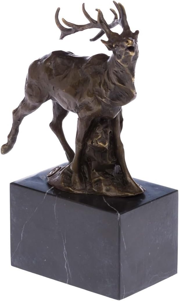 aubaho Bronze röhrender Hirsch Bronzeskulptur Figur Skulptur Jäger Jagd Sculpture Deer