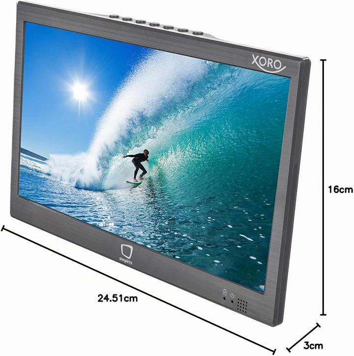 Xoro PTL 1055-10 Zoll Tragbarer simpliTV Fernseher mit DVB‐T2 HD Tuner, USB Mediaplayer, HDMI‐Ausgan
