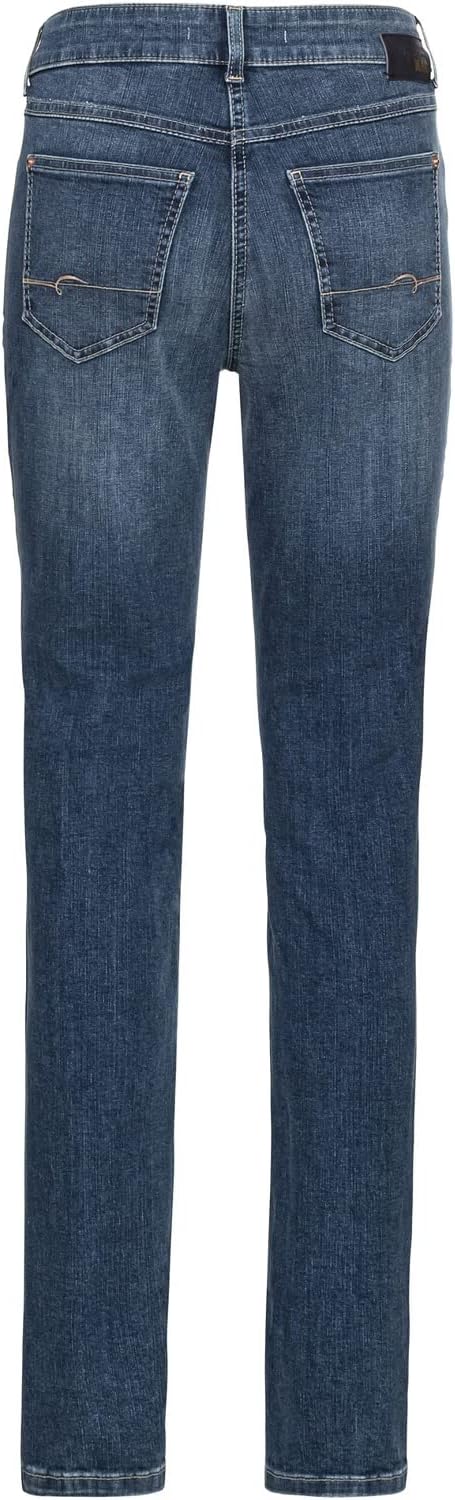 MAC Jeans Damen Jeans Hose Melanie Stretchdenim Grey 34W / 30L Mid Blue Used/L32, 34W / 30L Mid Blue