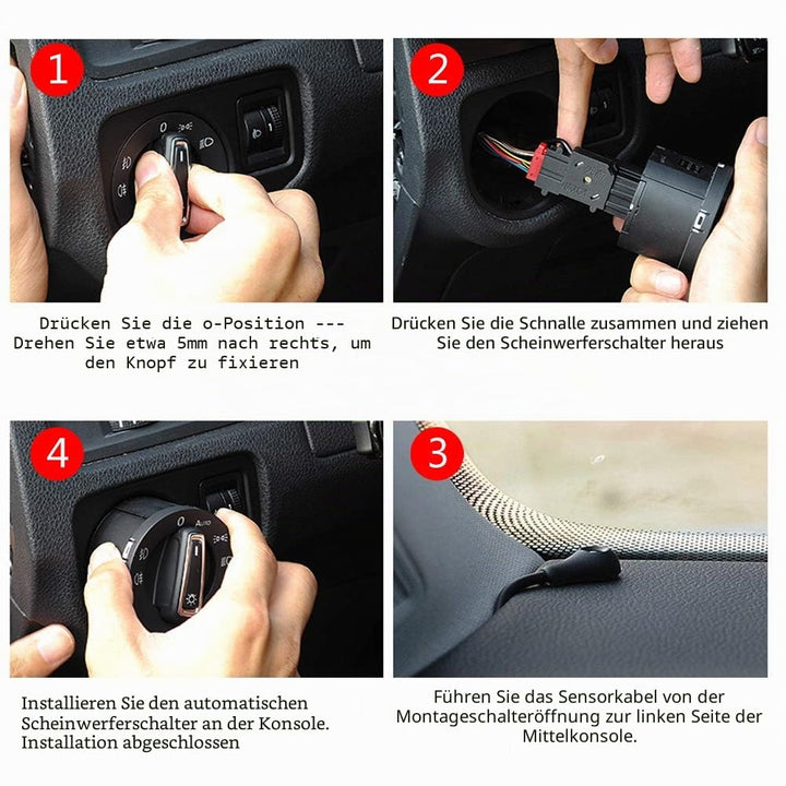Keenso Auto Lichtschalter Modul, Auto Scheinwerferschalter Lichtschalter mit Lichtsensor Scheinwerfe