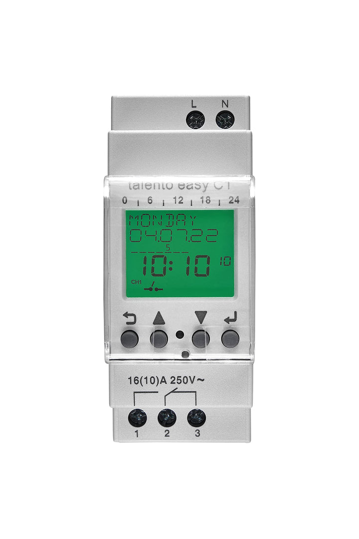 GRÄSSLIN 03.61.0002.1 talento Easy C1 Astro – Digitale Zeitschaltuhr mit Jahresprogramm und Astropro