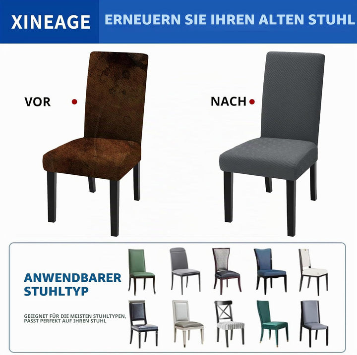 XINEAGE Stuhlhussen 4er Set, Stretch Stuhlhussen für Esszimmerstühle, Universale Stuhlhussen Waschba