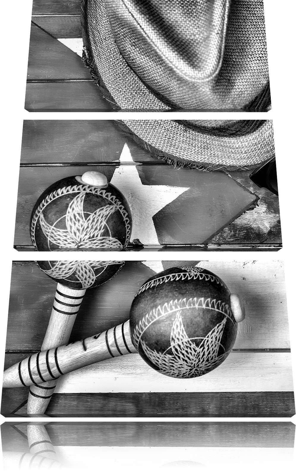 Pixxprint Kuba Stillleben/Format: 3-Teiler (120x80cm) cm/Leinwandbild fertig bespannt Wandbild Kunst