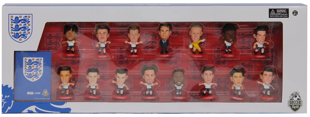 SoccerStarz England Team Pack 15 Figure Soccer (Version 2022), Mehrfarbig, Small