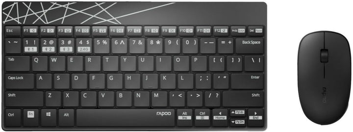 Rapoo 8000M kabelloses Tastatur-Maus Set Wireless Deskset 1300 DPI Sensor 12 Monate Batterielaufzeit