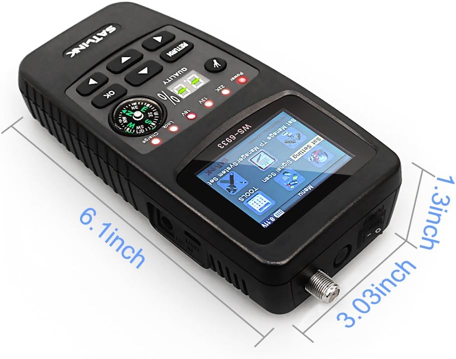 SATLINK Satellite Finder Meter DVB-S2/S HD Digital Sat Finder Mit 2.1 inch LCD Display Kompass Satme