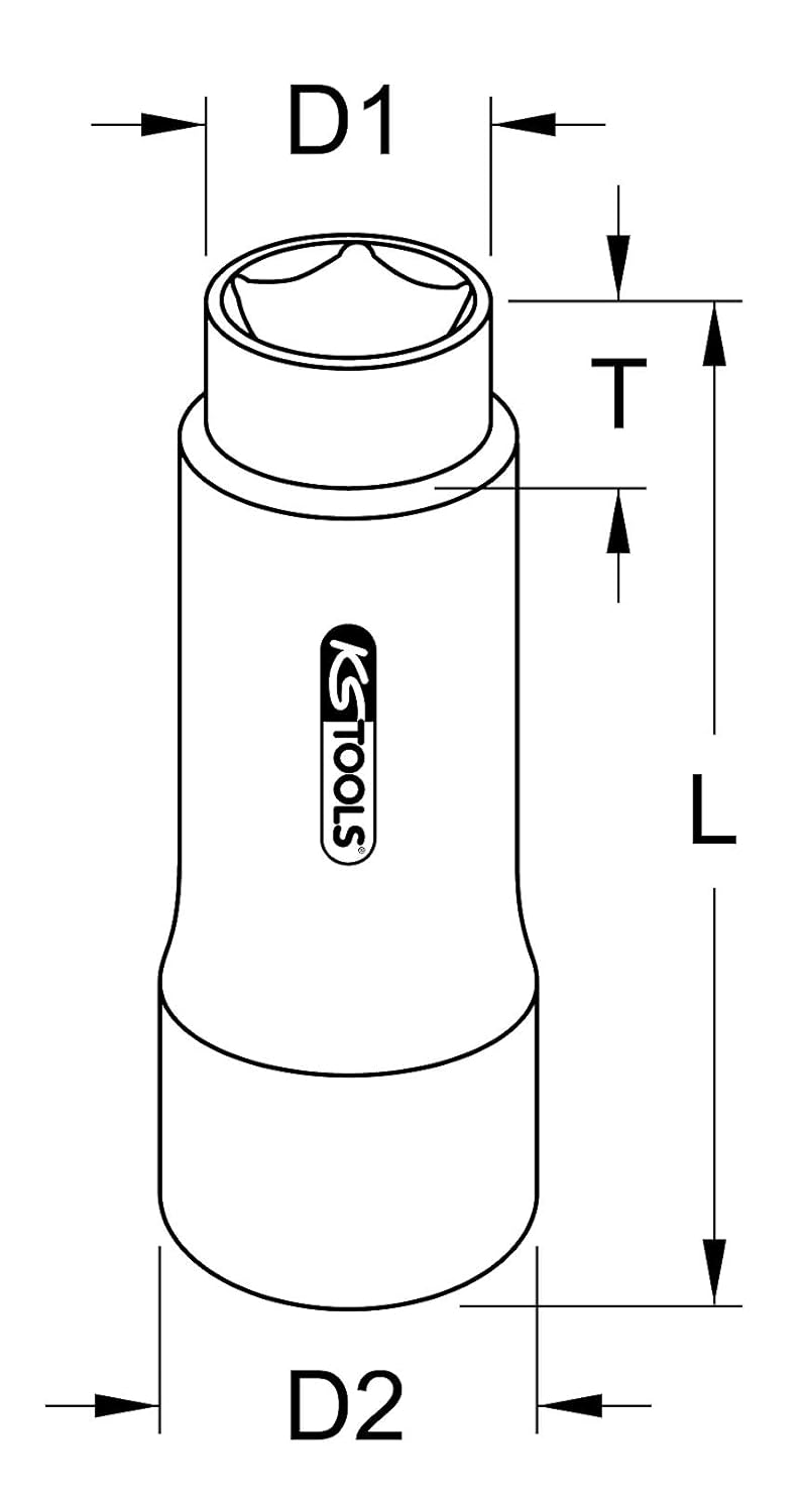 KS Tools 515.1101 Stecknuss für Fünfkant-Schrauben am Bremssattel, 14mm