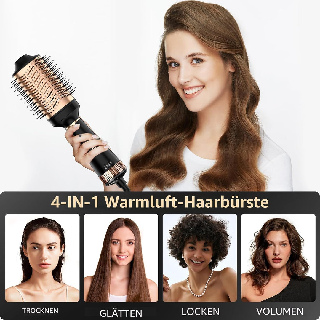 YASHE Haartrocknerbürste, 4-in-1-Föhnbürste für Haarstyler, 1200 W Keramik-Turmalin-Negativ-Ionen-Ha