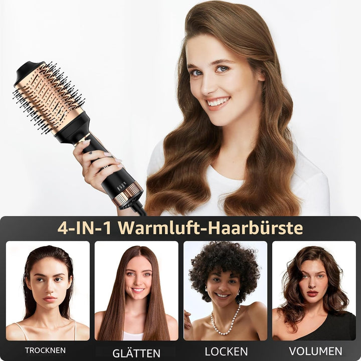 YASHE Haartrocknerbürste, 4-in-1-Föhnbürste für Haarstyler, 1200 W Keramik-Turmalin-Negativ-Ionen-Ha