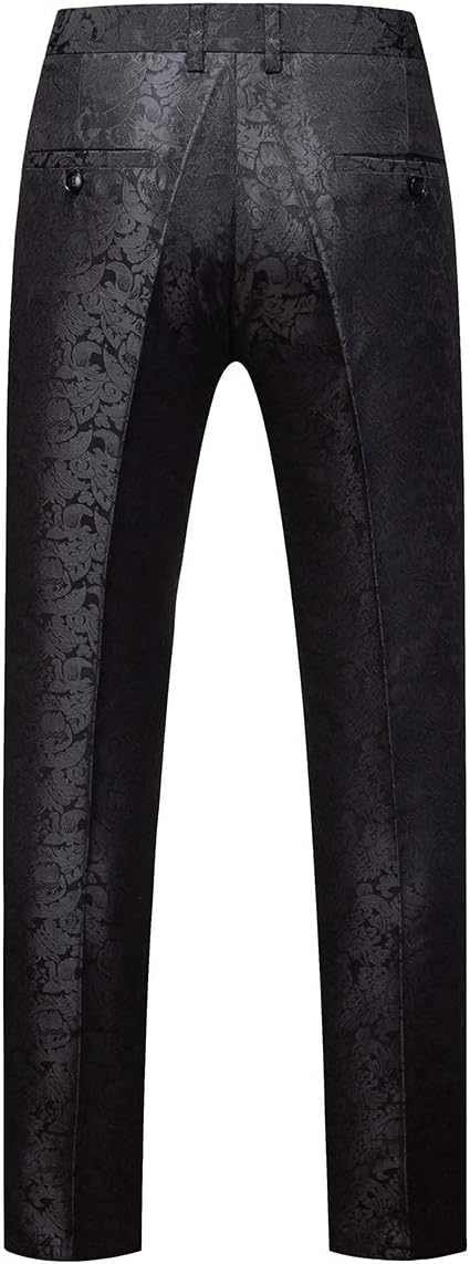 Anzug Herren 3-Teillig mit Schalkragen Muster Hochzeit Formell Business Smoking Jacke Weste und Hose