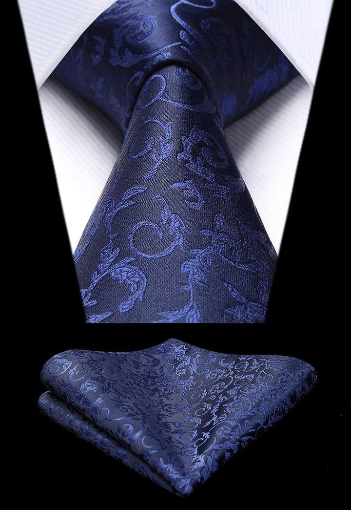HISDERN Herren FLoral Hochzeit Weste Krawatte Einstecktuch Taschentuch Jacquard Weste Anzug Set S Ma
