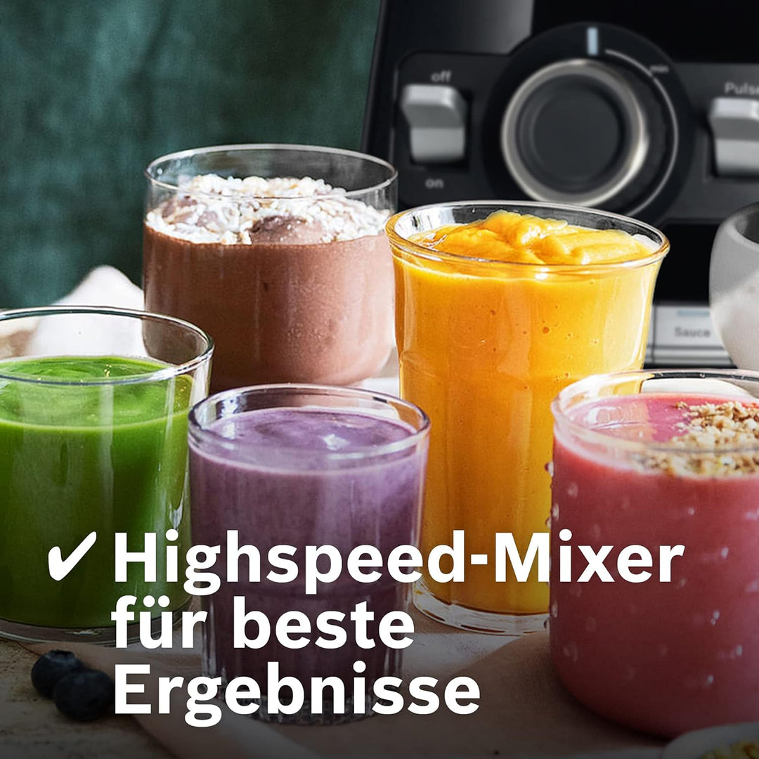 Bosch Standmixer VitaBoost MMBH4P3B, 6-Klingen-Edelstahlmesser, 2,5l Tritan-Mixbehälter, Stopfer, 3
