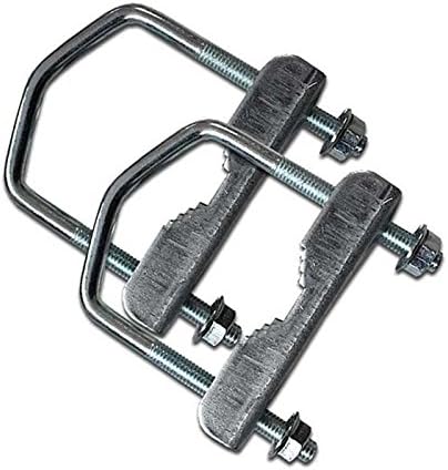 Geländerhalter / Balkonhalter Mast für Geländer Stahl 80cm mit 2 Schellen Balkon Halterung 48mm Mast