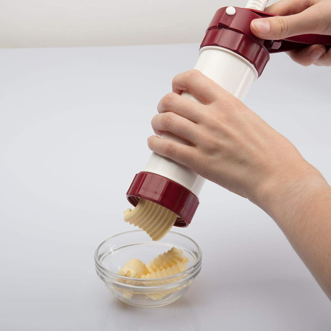 Westmark Gebäckpresse/Dekorierspritze, mit 6 Formscheiben und 6 Formtüllen, Füllmenge: 225 ml, Kunst