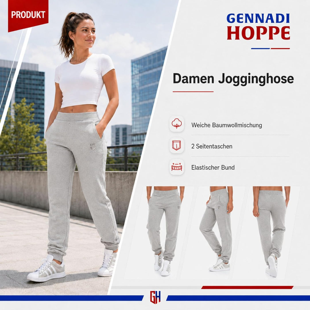 Damen Jogginghose Komfortable Trainingshose für Sport und Freizeit 4XL Hellgrau, 4XL Hellgrau