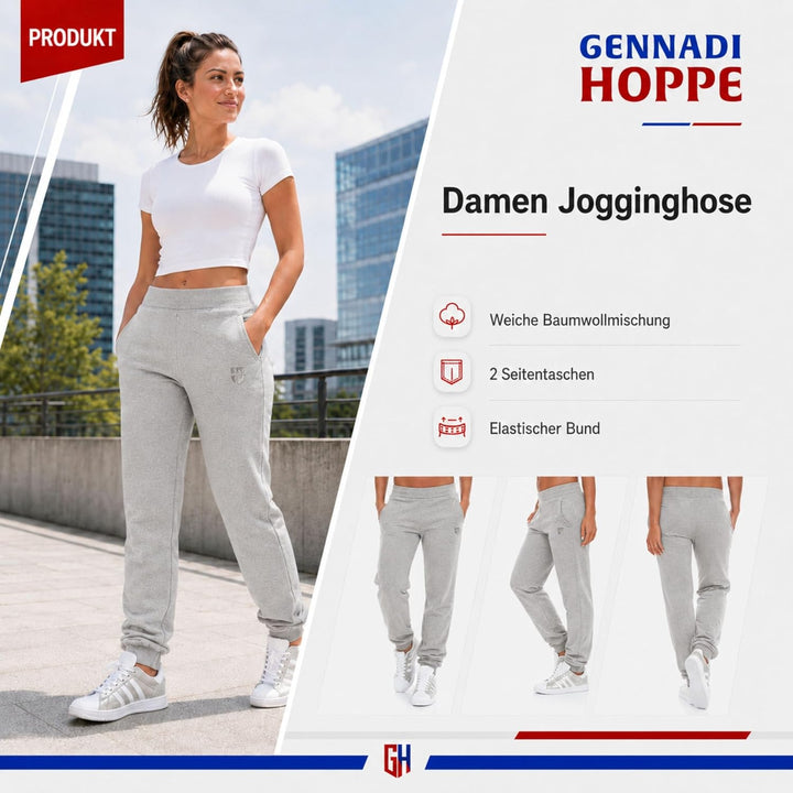 Damen Jogginghose Komfortable Trainingshose für Sport und Freizeit 4XL Hellgrau, 4XL Hellgrau