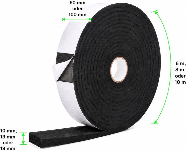 Armacell Armaflex AF B1 Dämmstreifen selbstklebend (10 Meter, 10mm - 100mm) 10 Meter 10mm - 100mm, 1