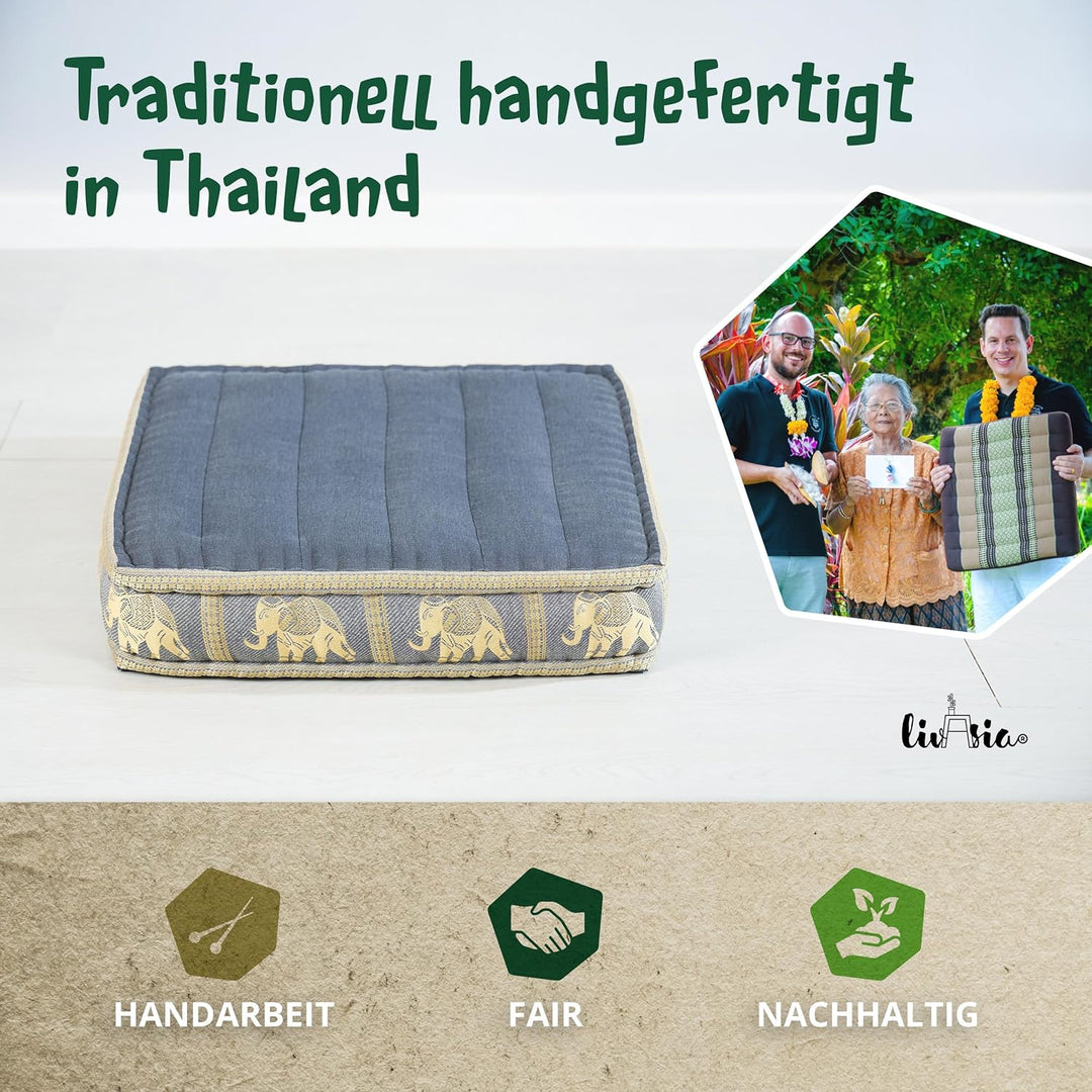 Livasia Sitzkissen Boden Thaiseide, Bodenkissen Indoor/Outdoor, Meditationskissen Yogakissen, Stuhla