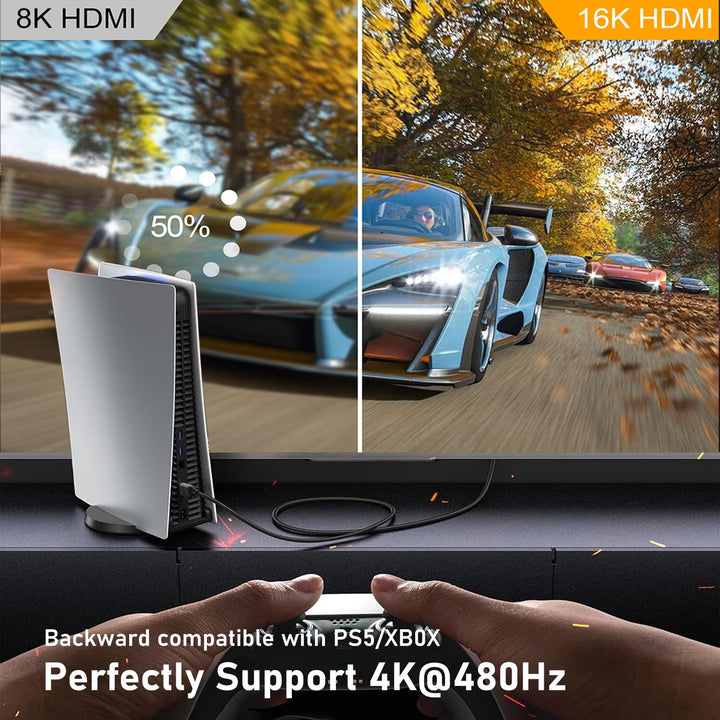 16K 10K 8K HDMI 2.2 Kabel 96Gbps 1m, Ultra High Speed HDMI Kabel Unterstützung 16K 60Hz 8K 240Hz 4K