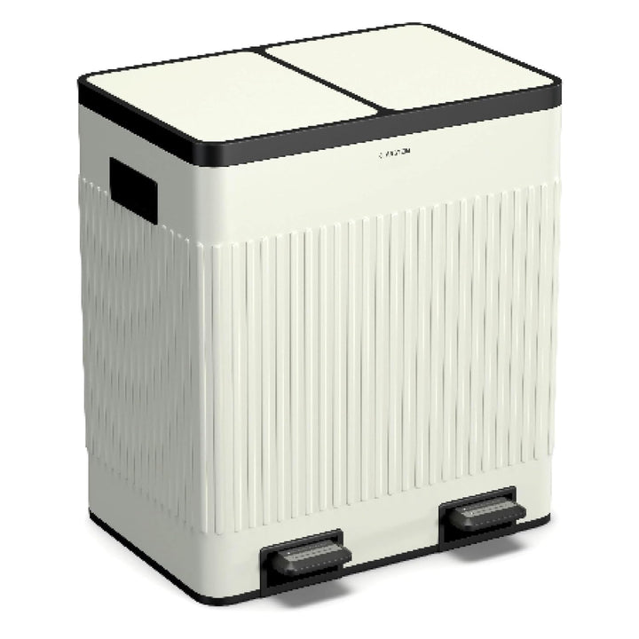 Klarstein Grama 40 Mülleimer 2 Fächer - 40 L Abfalleimer Mit Soft-Close Deckel & Retro-Design, Herau