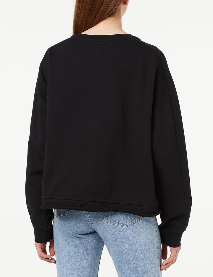 Replay Damen Sweatshirt aus 100% Baumwolle S Black 098, S Black 098